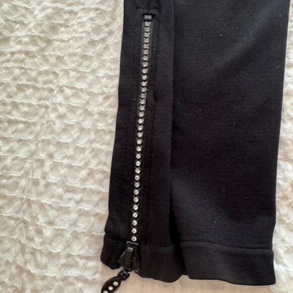 Belldini Rhinestone Zip Leggings, Black, Size M/L NWT - Picture 2 of 5